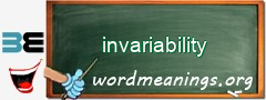 WordMeaning blackboard for invariability